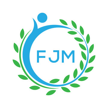 FJM letter logo. FJM blue image on white background. FJM Monogram logo design for entrepreneur and business. . FJM best Sports club logo.
