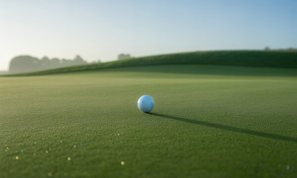 Perfect Putt Golf Ball on Pristine Green - Powered by Adobe