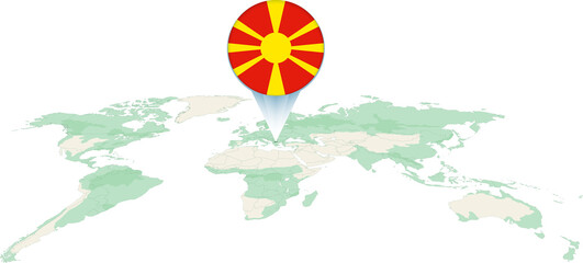 World Map With North Macedonia