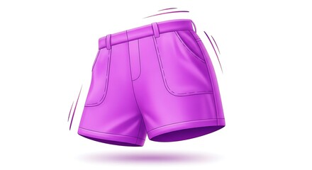 Stylish purple summer shorts cartoon illustration isolated on white background.