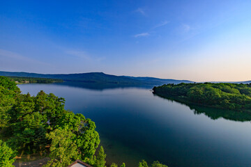 Sunrise over Lake Akan in Hokkaido, Japan