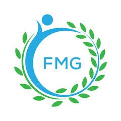 FMG letter logo. FMG blue image on white background. FMG Monogram logo design for entrepreneur and business. . FMG best Sports club logo.

