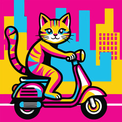 Cat is motorbike expert