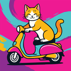Cat rides motorbike daily