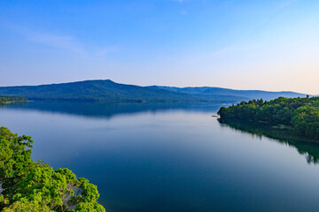 Sunrise over Lake Akan in Hokkaido, Japan