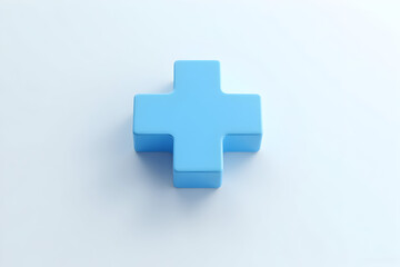 Obraz premium Blue Cross Symbol on White Background Healthcare and Medical Concept