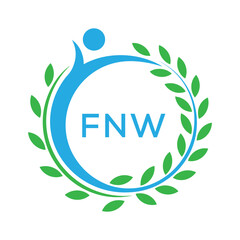 FNW letter logo. FNW blue image on white background. FNW Monogram logo design for entrepreneur and business. . FNW best Sports club logo.
