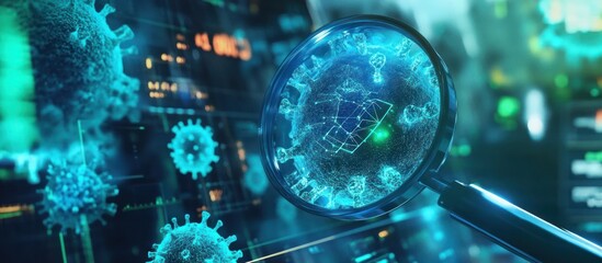 Virus research under microscope.