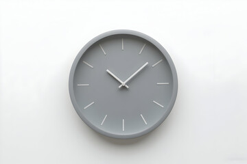 Clock Showing Time on Plain White Background Simplicity