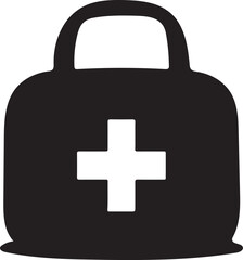 Obraz premium medical kit bag icon silhouette