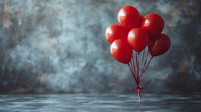 Vibrant red balloons floating away in a bittersweet farewell
