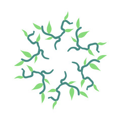 Green Mandala Abstract Circle border