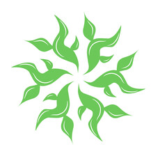 Green Mandala Abstract Circle border