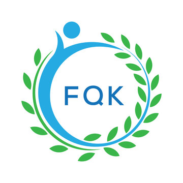 FQK letter logo. FQK blue image on white background. FQK Monogram logo design for entrepreneur and business. . FQK best Sports club logo.
