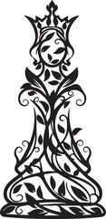 Ornate Floral Queen Chess Piece | Green and White Vector Art

Chess Piece with Leaf and Vine Design | Nature-Inspired Graphic
