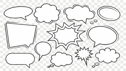 Collection of Comic Book Speech Bubbles.