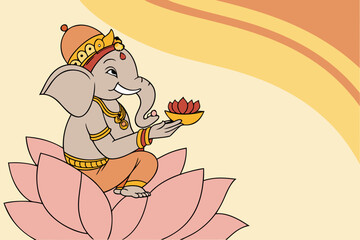 Charming Lord Ganesha on a Lotus for Ganesh Chaturthi