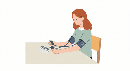 woman checking her blood pressure