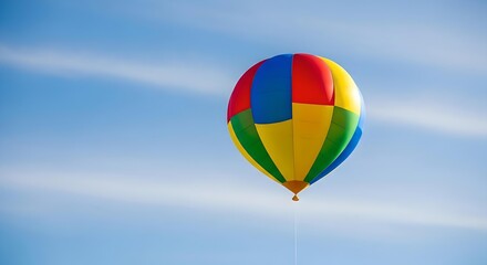 Naklejka premium Single flying balloon. Symbol of adventure, fun, travel, and dreams.