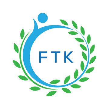 FTK letter logo. FTK blue image on white background. FTK Monogram logo design for entrepreneur and business. . FTK best Sports club logo
