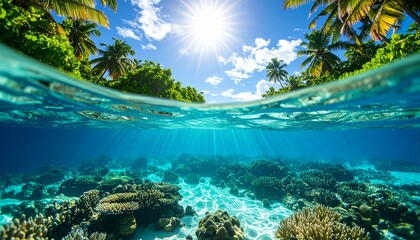Underwater Tropical Coastline