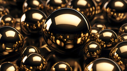 Abstract Metallic Gold Balls
