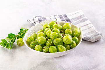 Ripe sweet juicy green gooseberry