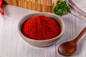 Red dry chili pepper paprika powder