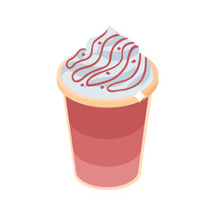 Trendy 3d style icon of creamy layered coffee