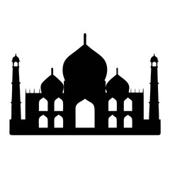 Silhouette mosque stock illustration