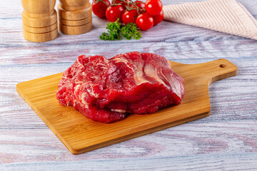 Raw beef cut uncooked fillet
