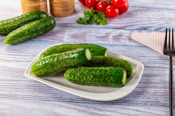 Homemade lightly salted cucumbers snack