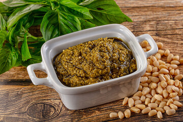 Italian Pesto sauce with basil