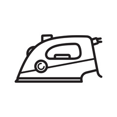 Electric iron line icon. Simple household appliance symbol for laundry and clothes care. Outline vector illustration for ironing.
