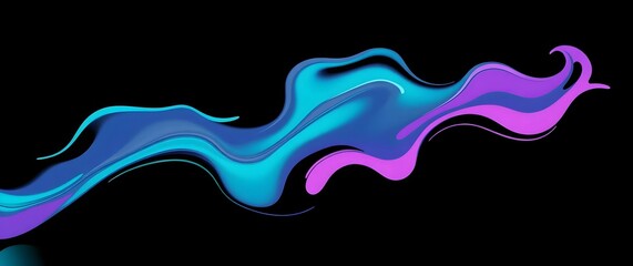 Abstract Blue and Purple Liquid Wave on Black Background Modern Artistic Design Element Abstract Background