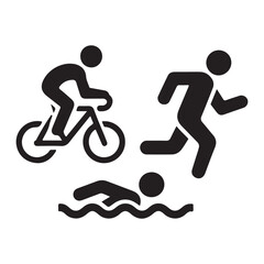 Endurance sports black icons