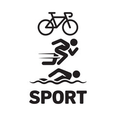 Endurance sports black icons