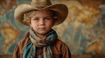 Portrait of a boy in cowboy style