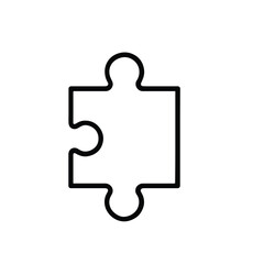Vector art of puzzle piece icon isolated on white background for game and connection