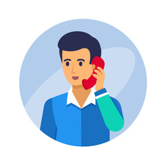man talking on the phone icon image vector illustration design