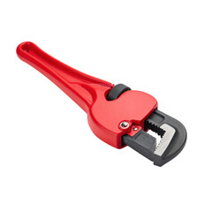 Adjustable pipe wrench used by a plumber for pipe repairs in a residential setting during daylight hours