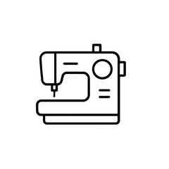 Vector art of sewing machine icon, a tool for stitching fabric, isolated on white background
