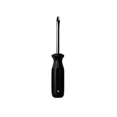 Obraz premium Screwdriver with black handle and silver metal shaft designed for various fastening tasks at home or in workshops