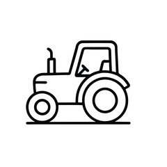 Vector art of tractor icon isolated on white background, a symbol of agriculture and farming
