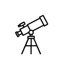 Vector art of telescope for astronomy isolated on white background