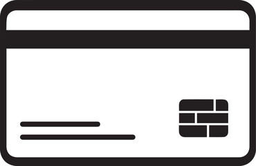 credit card icon. atm card symbol with chip. simple bank debit card vector on white background.