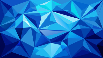 Obraz premium Vector art of abstract geometric low poly background with blue crystal facets and sharp edges, creating a modern and vibrant digital art pattern with light and shadow play