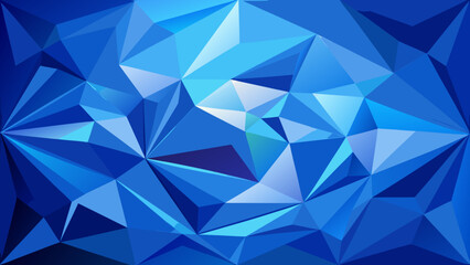 Obraz premium Vector art of abstract geometric pattern with blue polygons and low poly design, creating a vibrant and modern crystallike texture for digital art and graphic backgrounds