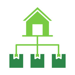 Distribution Center Icon Vector Illustration Green Version