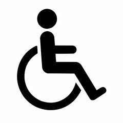 A symbol showing a person in a wheelchair on a blue sign